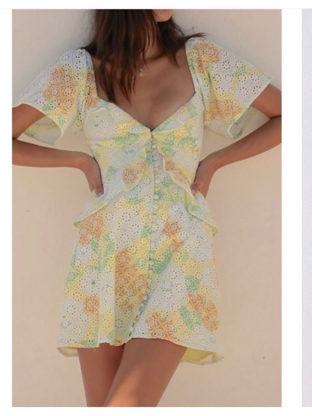 SABO Skirt Karta Frill Eyelet Ruffle Mini Dress